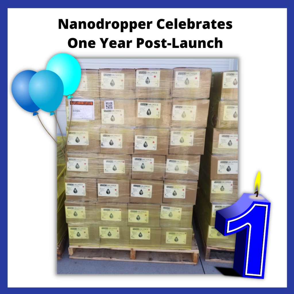 a box of nanodropper adaptors in a driveway