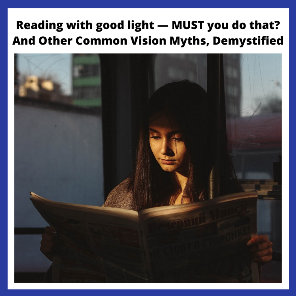 a cover image for a blog post about common vision myths
