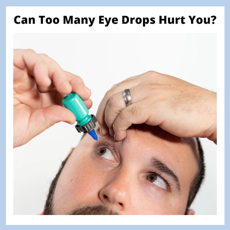 an eyedrop user trying to take their eyedrops, with the headline of this blog over top