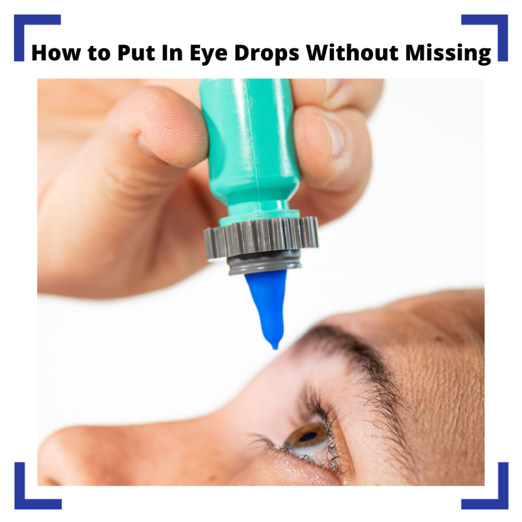 someone putting in eyedrops with a nanodropper adaptor, along with the title of the blog post up above