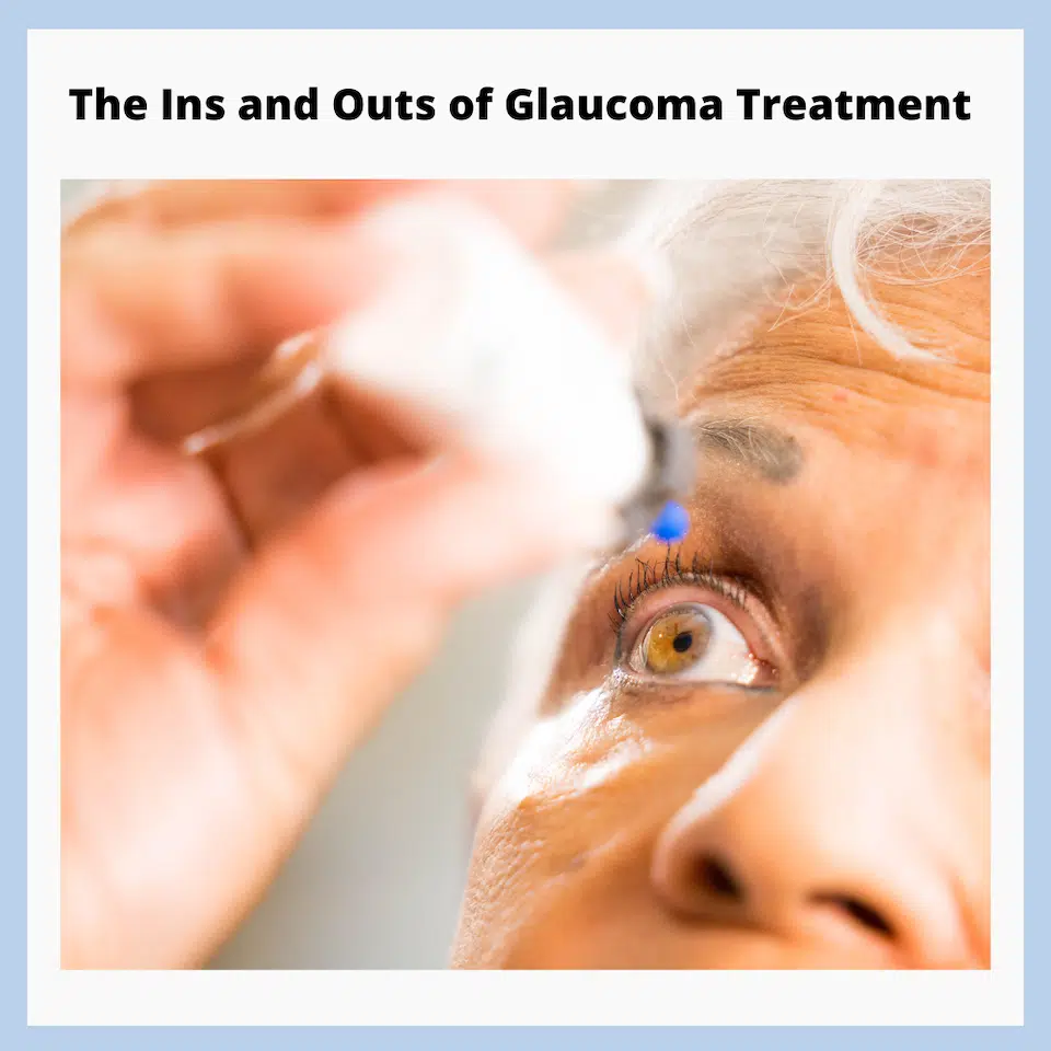 a woman taking an eyedrop along with the title of the blog post up above