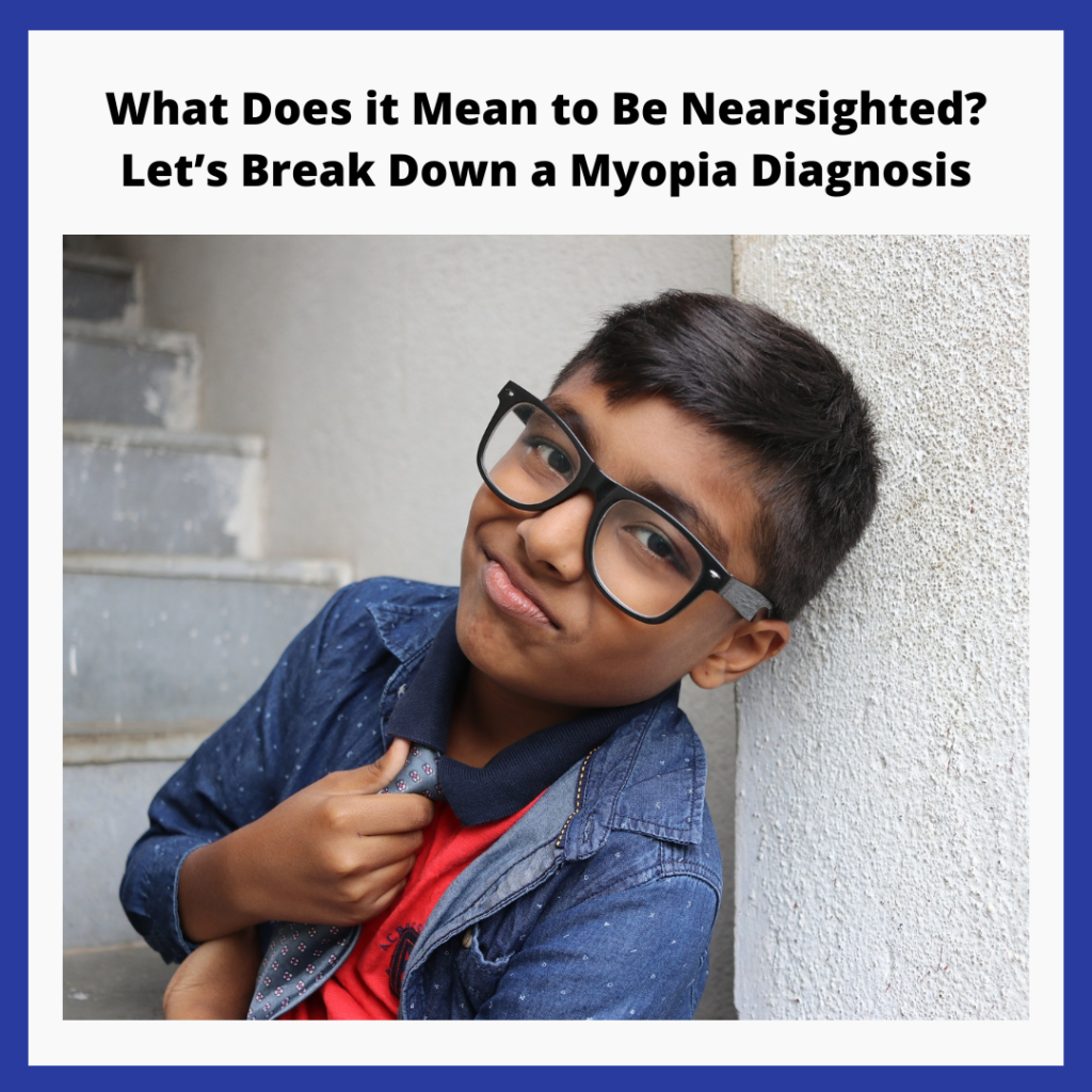 a boy smirking at the camera wearing glasses and a blue shirt, with the title of the blog post at the top of the image