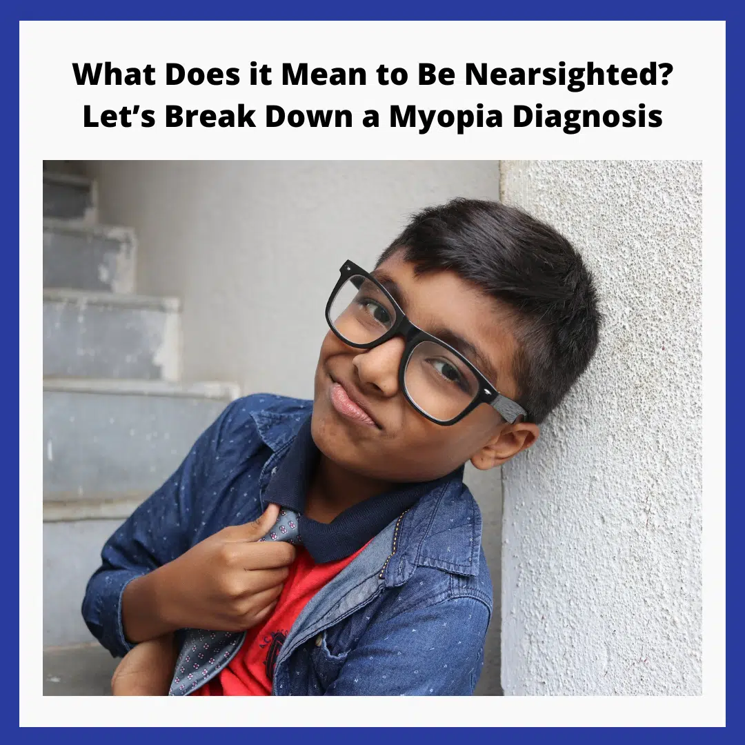 a boy smirking at the camera wearing glasses and a blue shirt, with the title of the blog post at the top of the image