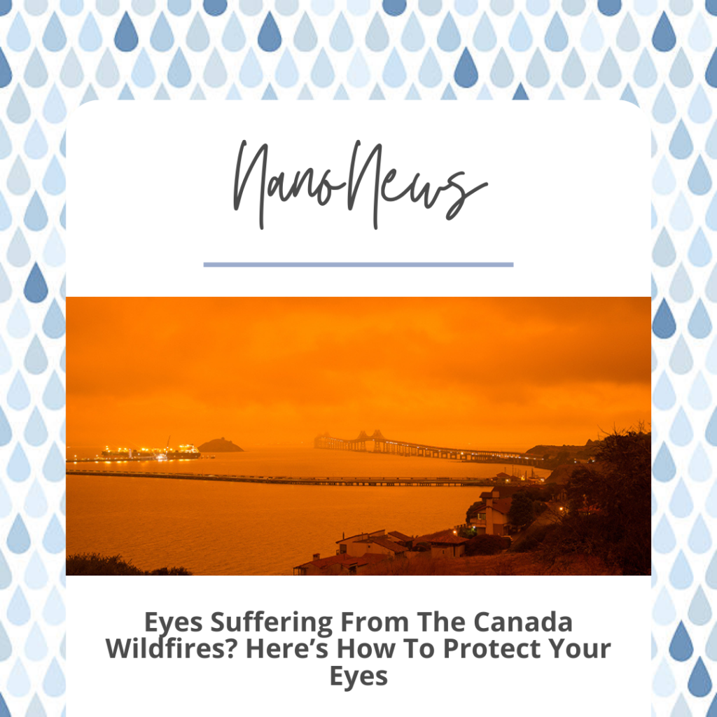 an image of smoke from the canada wildfires, along with the title of the blog and a drop background