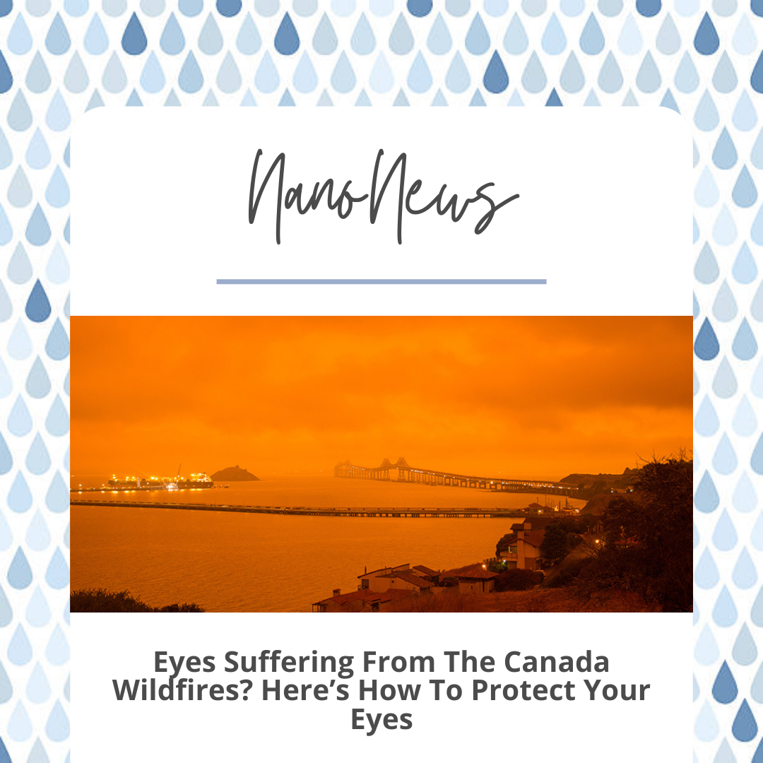 an image of smoke from the canada wildfires, along with the title of the blog and a drop background