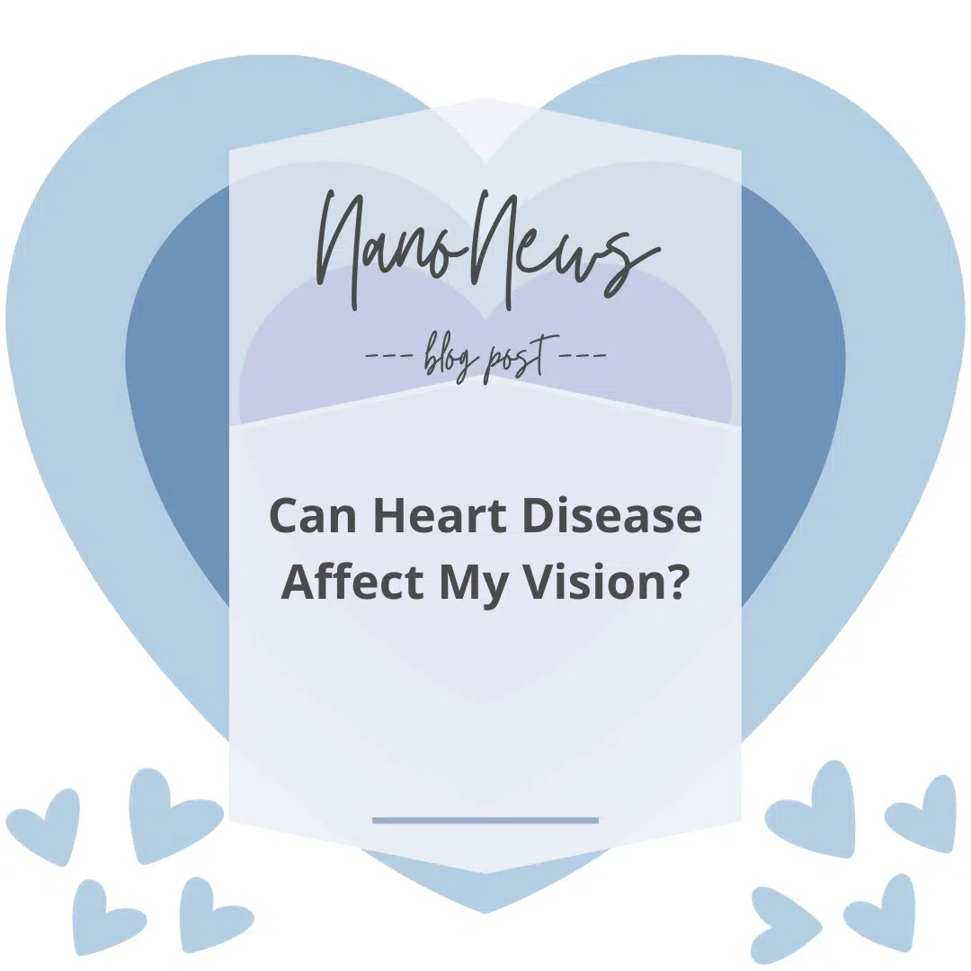 the title of the blog post, with graphics shaped like little blue hearts